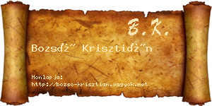 Bozsó Krisztián névjegykártya